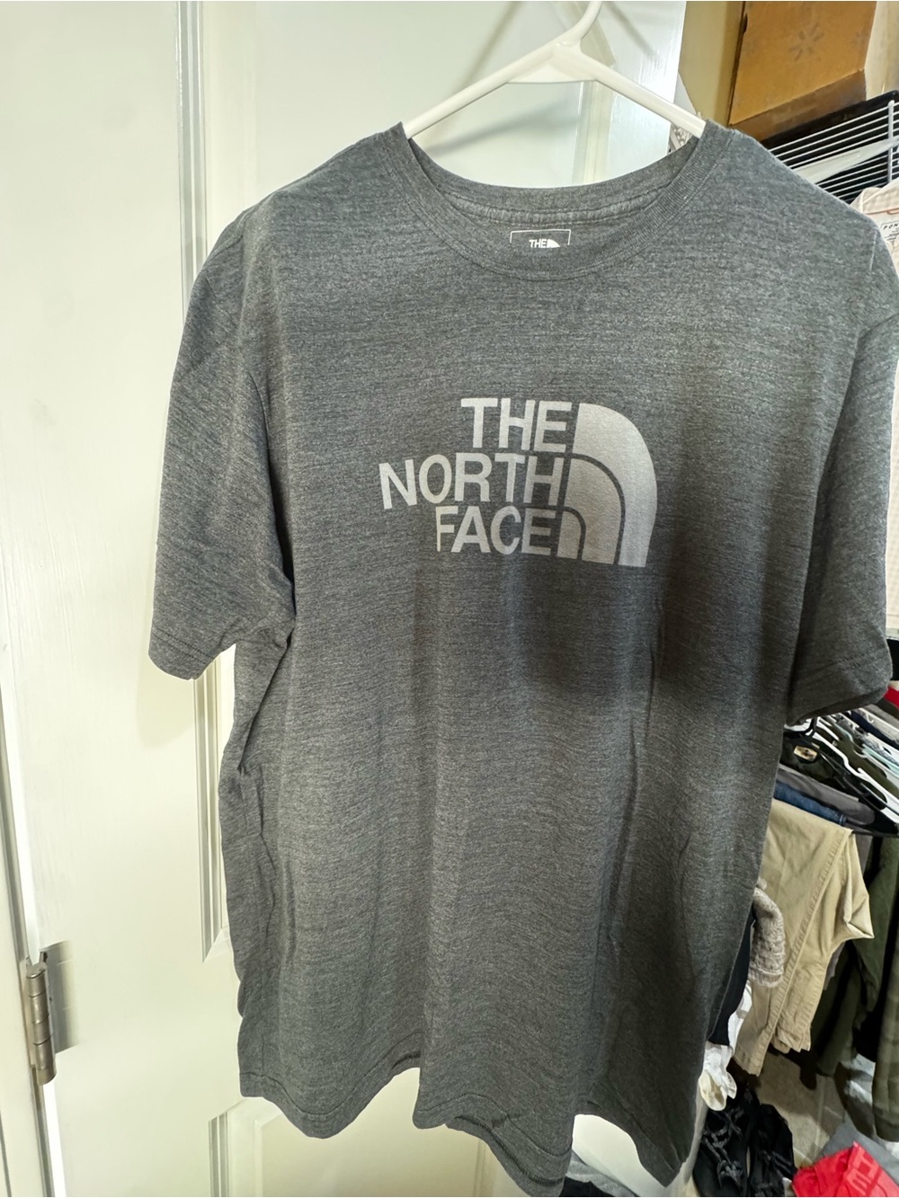 The North Face Men's Gray Heather Logo Crew Short Sleeve Tee